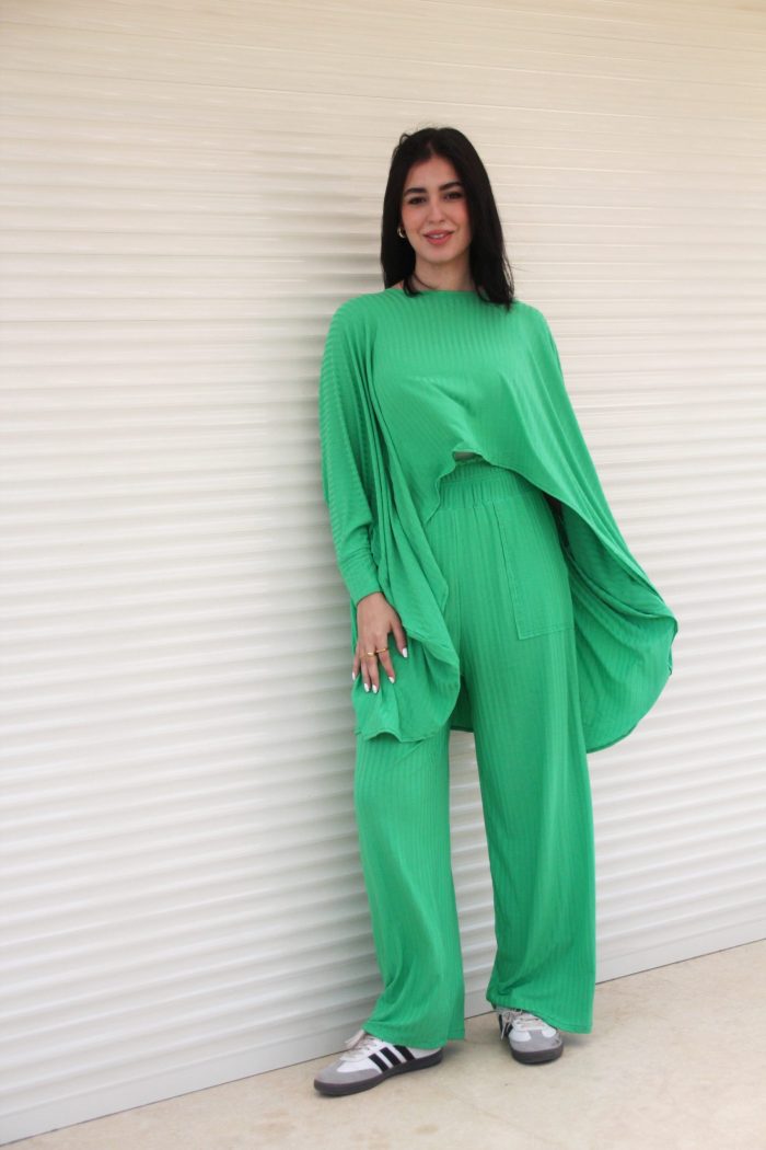 Green Ribbed Set