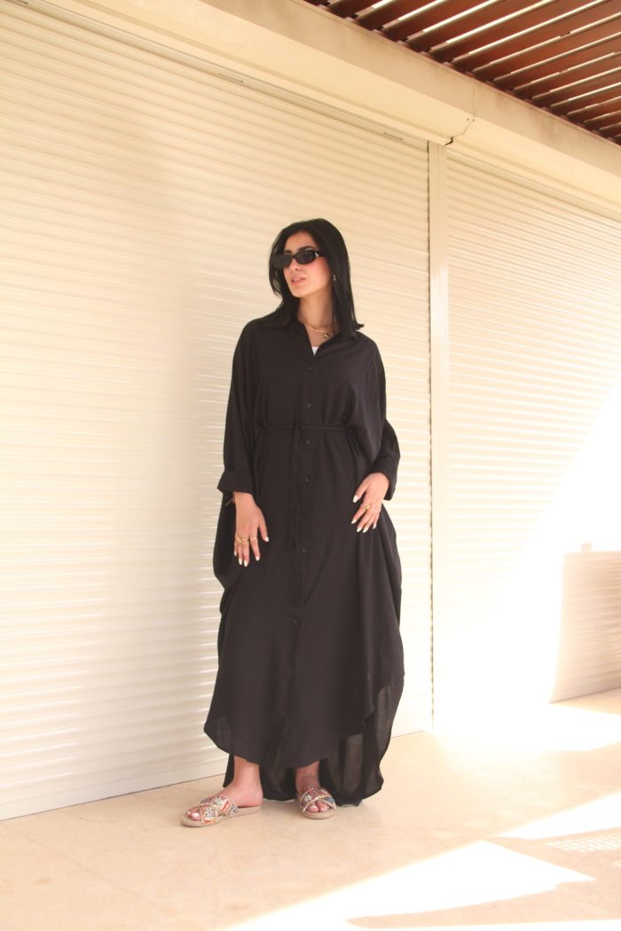 Black Belted Shirt Dress.