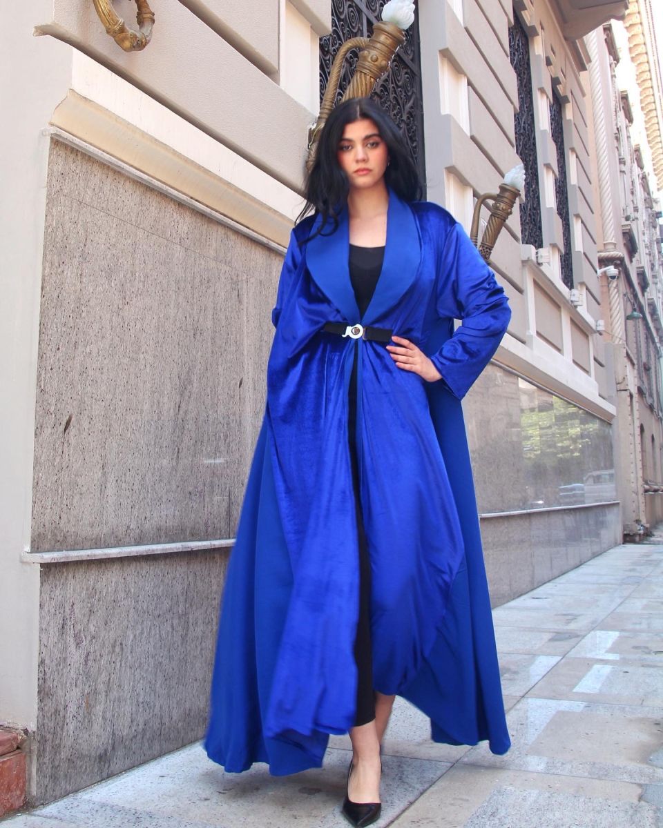 Blue Velvet Abaya