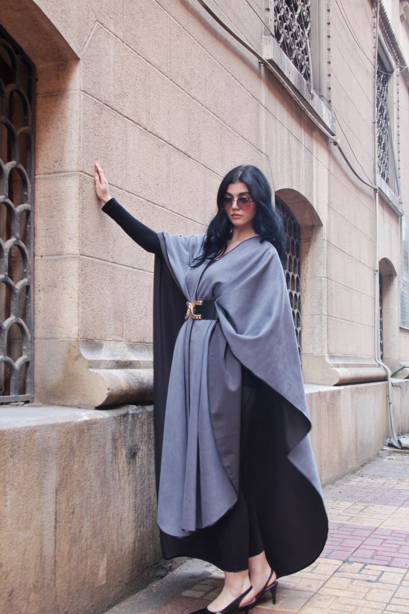 Grey Kaftan Cape