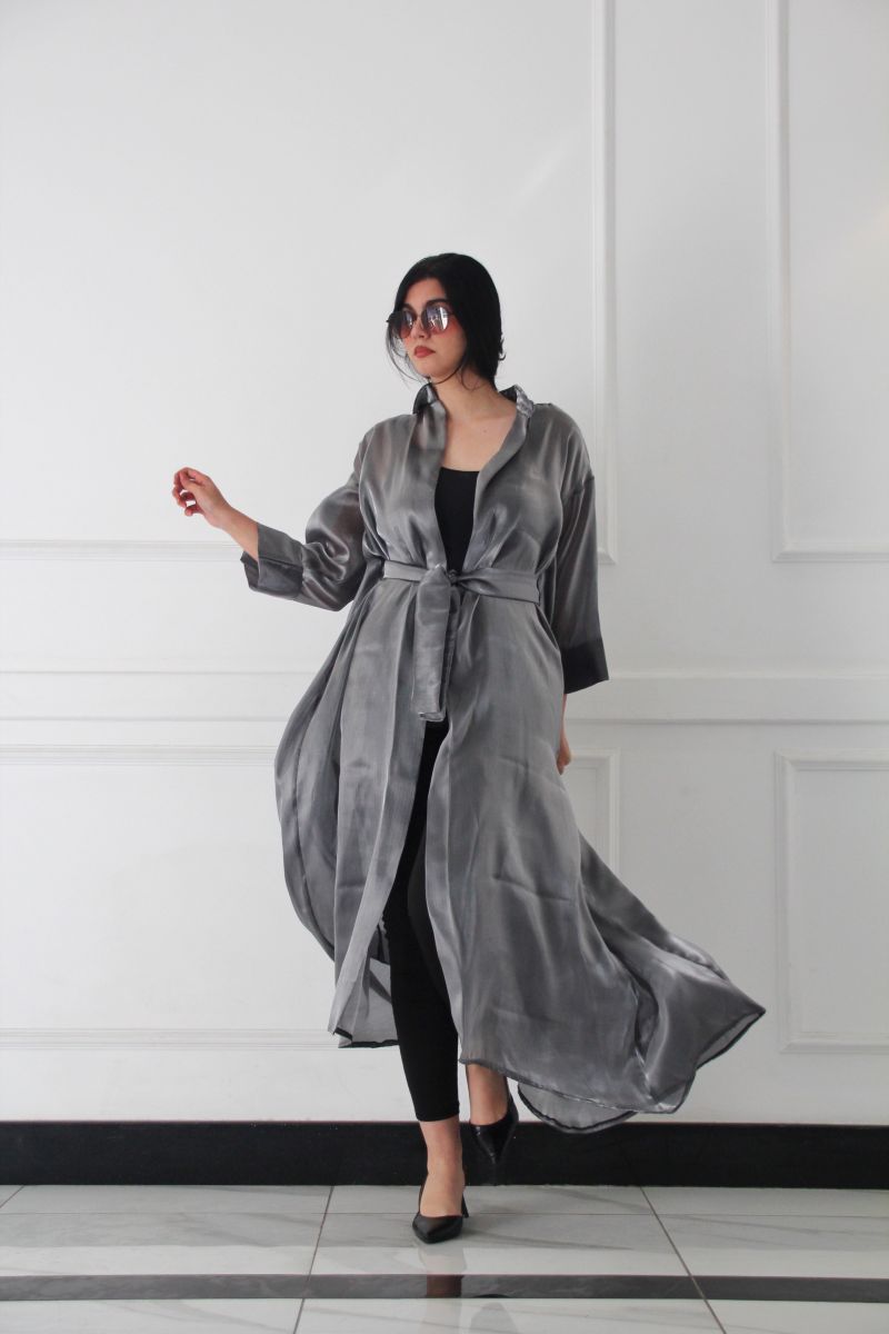 Silver Belted Shirt Dress