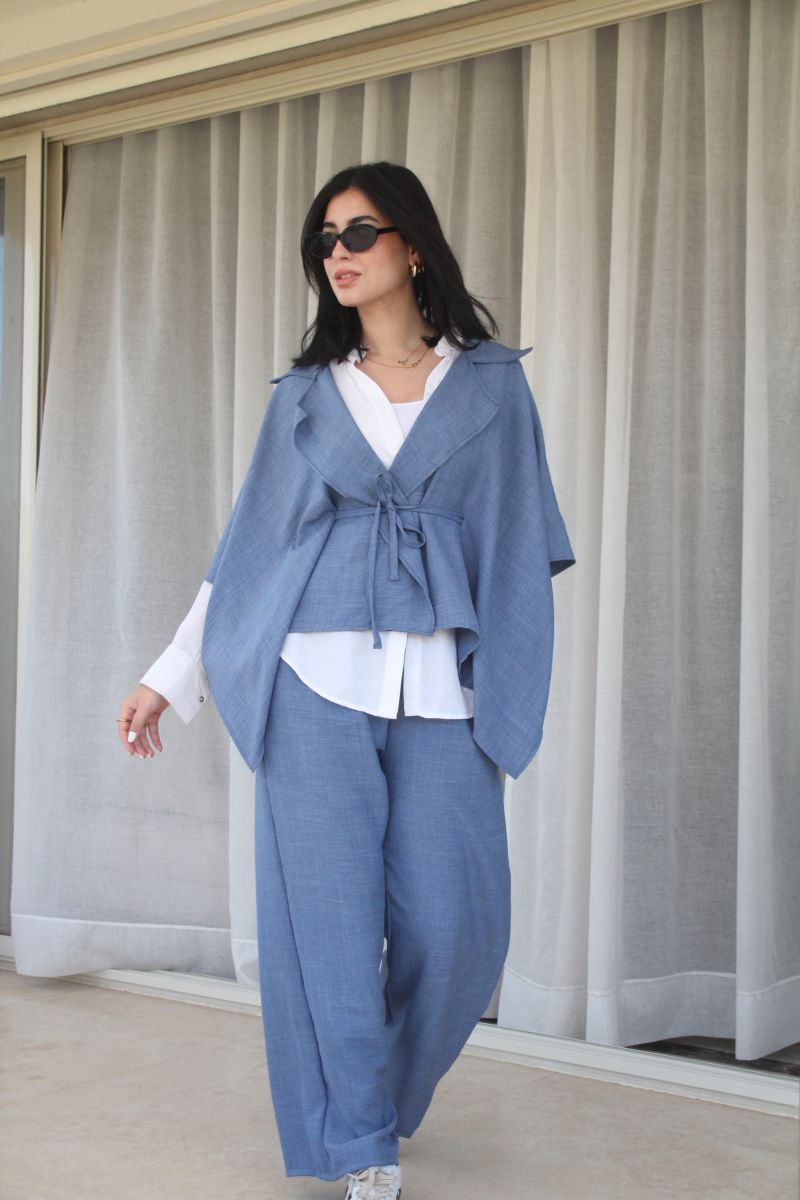 Blue Linen Set