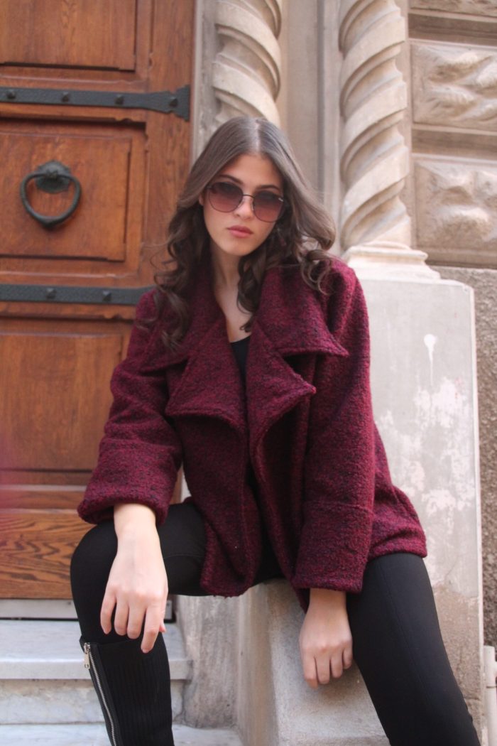 Burgundy Boucle Jacket